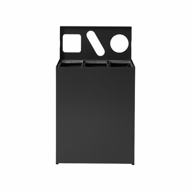 Bica Model 834 Affaldssortering 3x45 liter Formede indkast Antracit