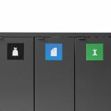 Bica Model 868 Affaldssortering 3x65 liter Åbne indkast Antracit