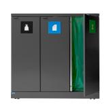 Bica Model 868 Affaldssortering 3x65 liter Åbne indkast Antracit