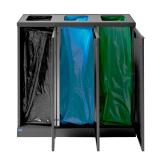 Bica Model 868 Affaldssortering 3x65 liter Åbne indkast Antracit