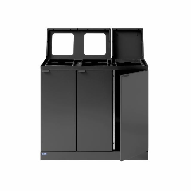 Bica Model 887 Affaldssortering 3x45 liter Løftelåg/åbne indkast Antracit