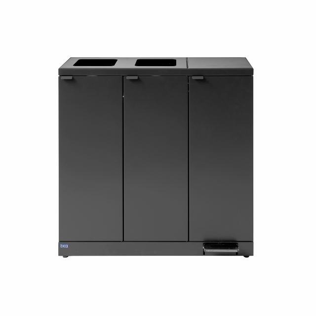 Bica Model 973 Affaldssortering 3x65 liter Fodpedal/åbne indkast Antracit 