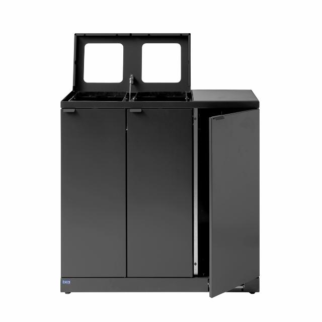 Bica Model 973 Affaldssortering 3x65 liter Fodpedal/åbne indkast Antracit 