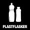Piktogram Plastflasker 15x15 cm Konturskåret Hvid