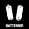 Piktogram Batterier 15x15 cm Konturskåret Hvid