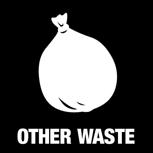 Piktogram Other waste 15x15 cm Konturskåret Hvid