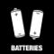 Piktogram Batteries 15x15 cm Konturskåret Hvid